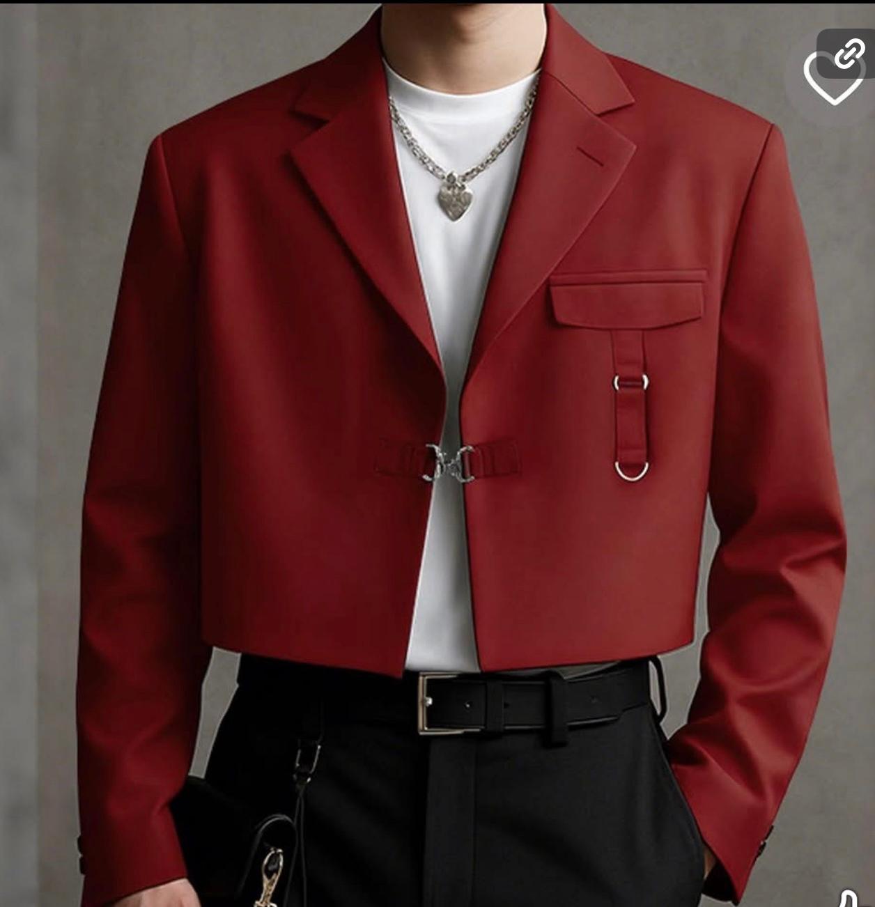 Crimson Cropped Blazer