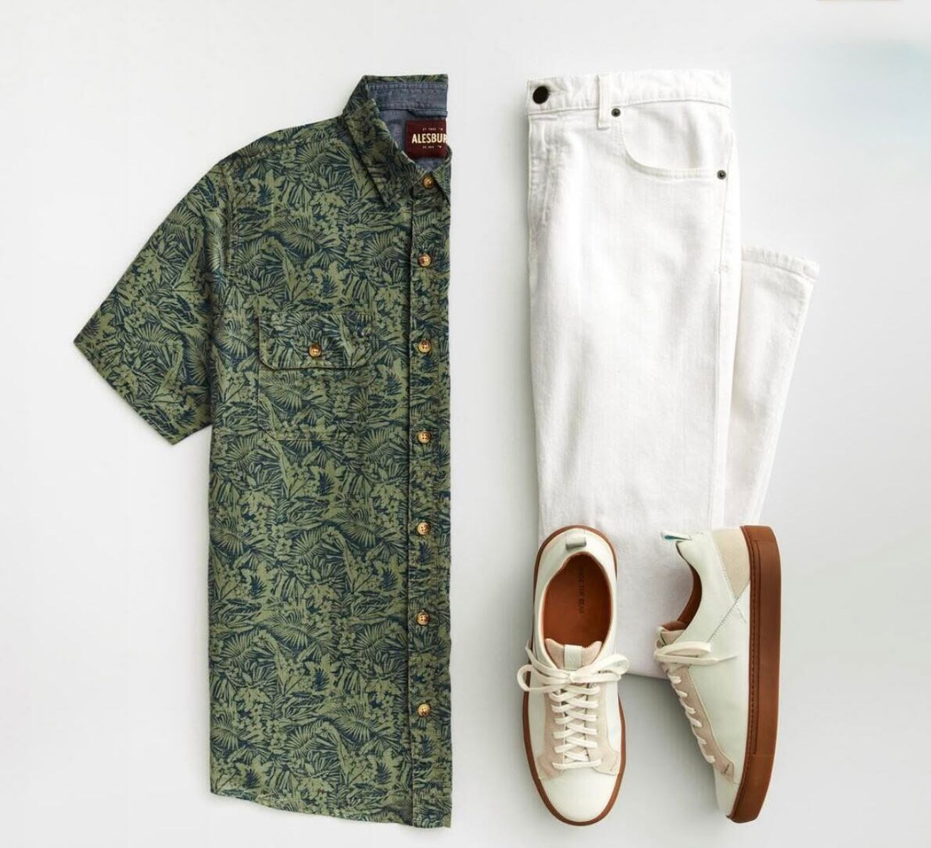 Fern Print & Ivory Denim